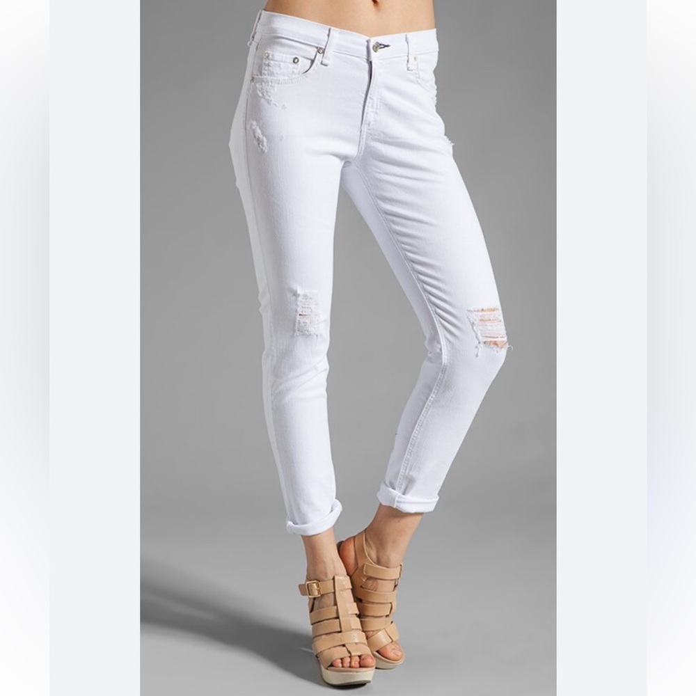 rag & bone Slouchy Dash Skinny in Tattered White